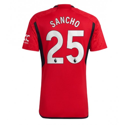 Fotballdrakt Herre Manchester United Jadon Sancho #25 Hjemmedrakt 2023-24 Kortermet